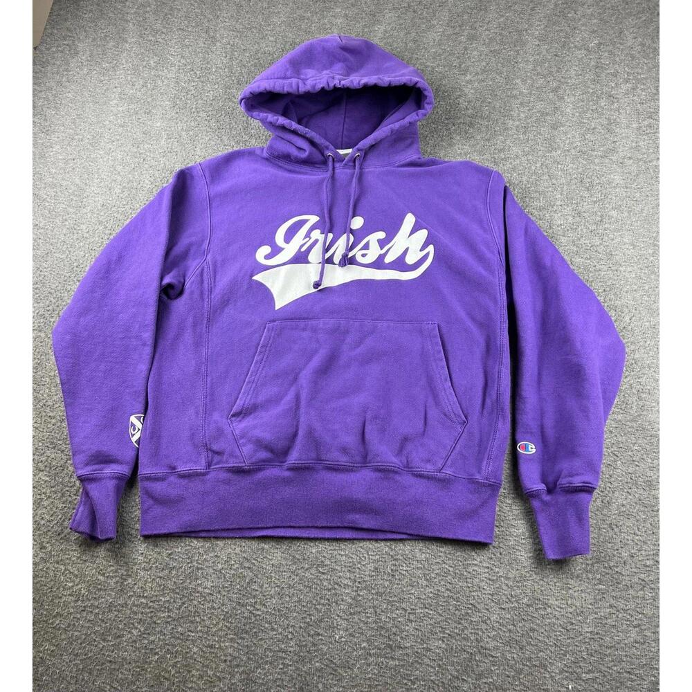 Champion Reverse Weave Purple Hoodie Sweatshirt Size Medium